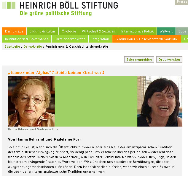 Beitrag Online-Debatte "Streit-wert Feminismus?" Heinrich-Böll-Stiftung